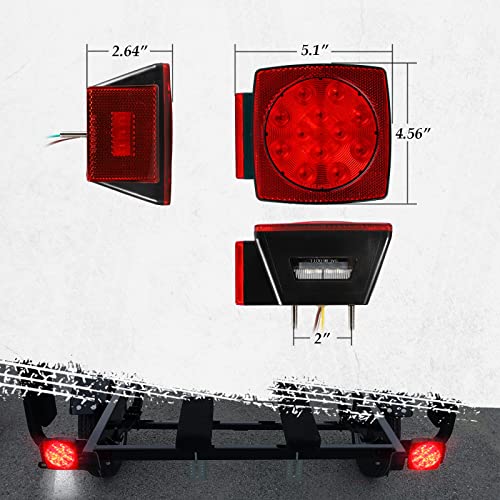 12V Submersible Red White LED Trailer Light X37068