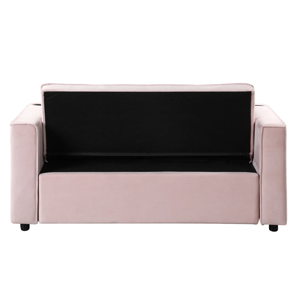 Convertible Sleeper Sofa Bed with Cup Holder and USB Charging Ports P7290