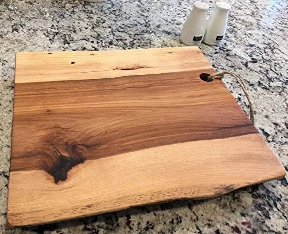 Black Walnut Double Live Edge Wood Charcuterie Board O6560