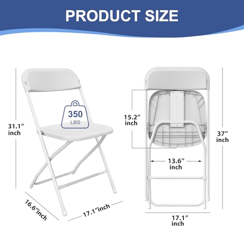 10 Pack Black Folding Chairs 350lb Capacity S190