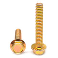 1/2-13 x 2 Grade 5 Hex Flange Screw Medium Carbon Steel Yellow Zinc T736