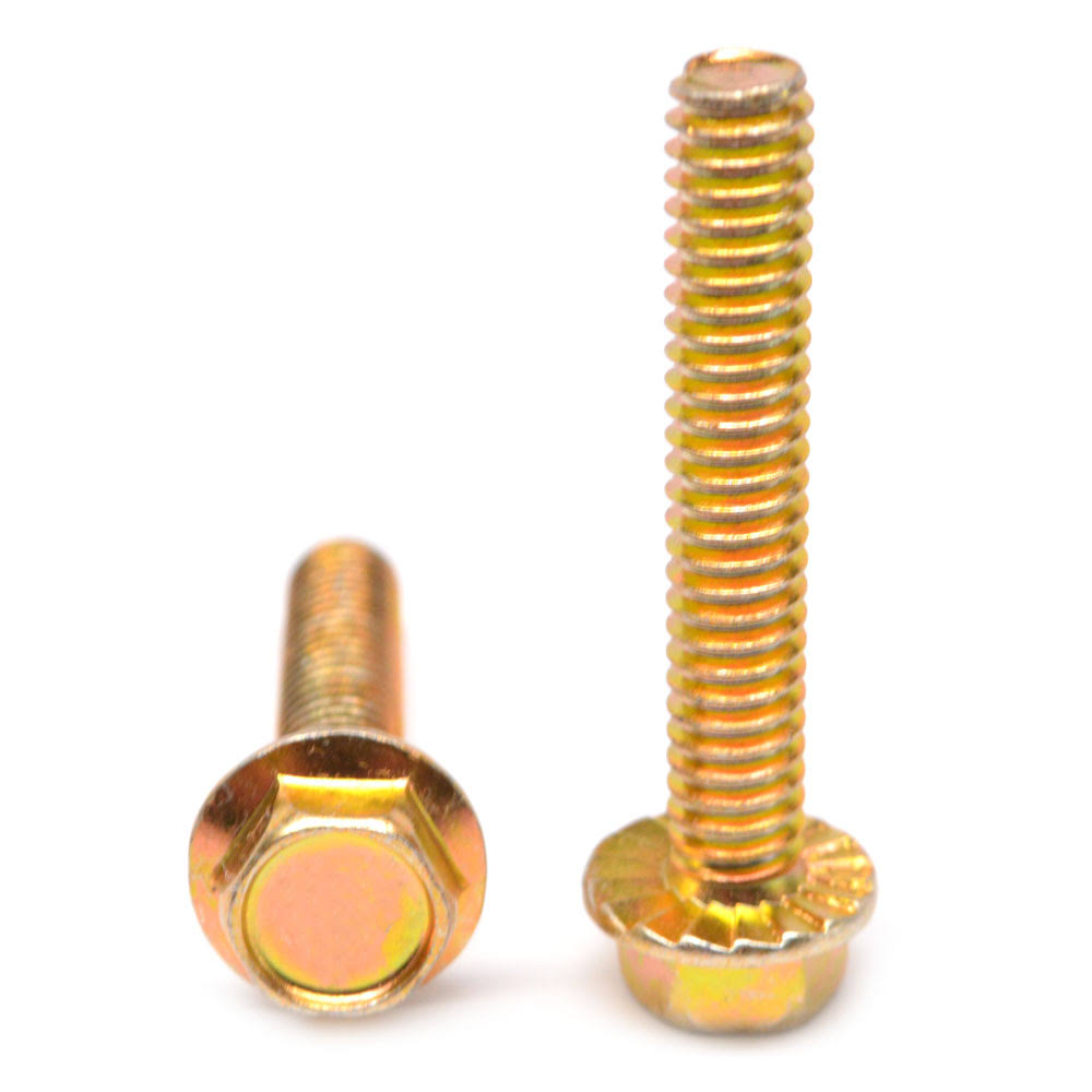 1/2-13 x 2 Grade 5 Hex Flange Screw Medium Carbon Steel Yellow Zinc T736