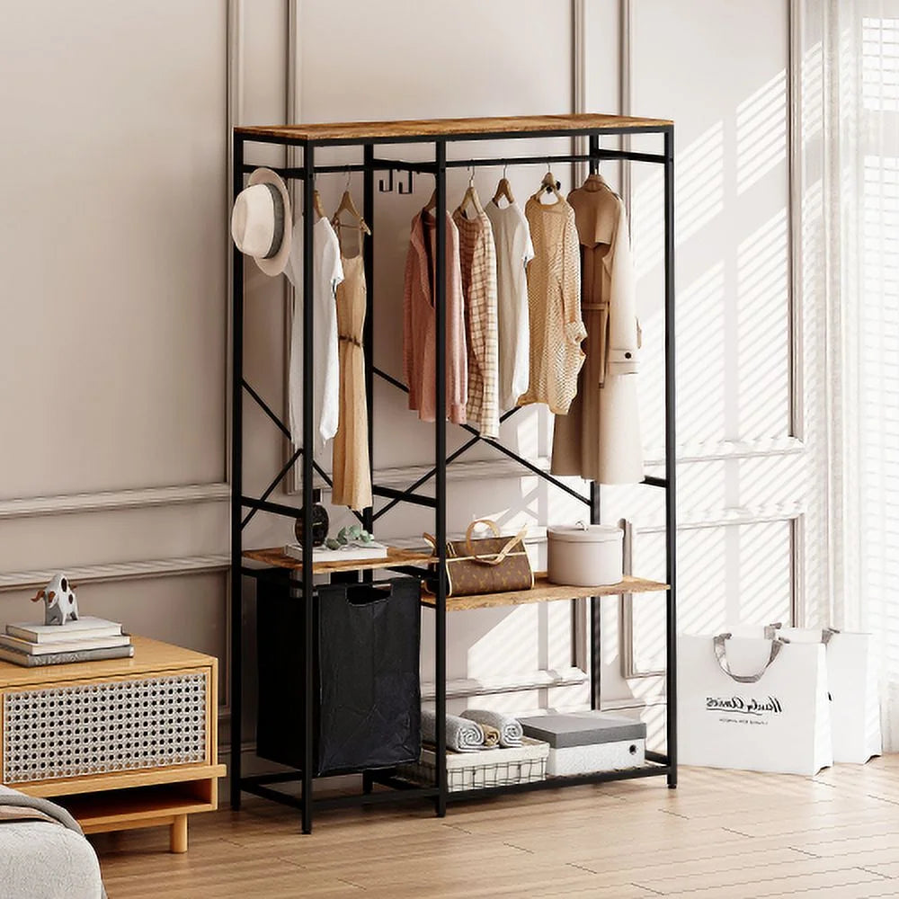 Portable Freestanding Clothing Rack with Oxford Cloth Storage Bag D182410