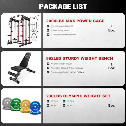 Multi-Function Power Cage with Dual Pulley Cable Crossover System Q904
