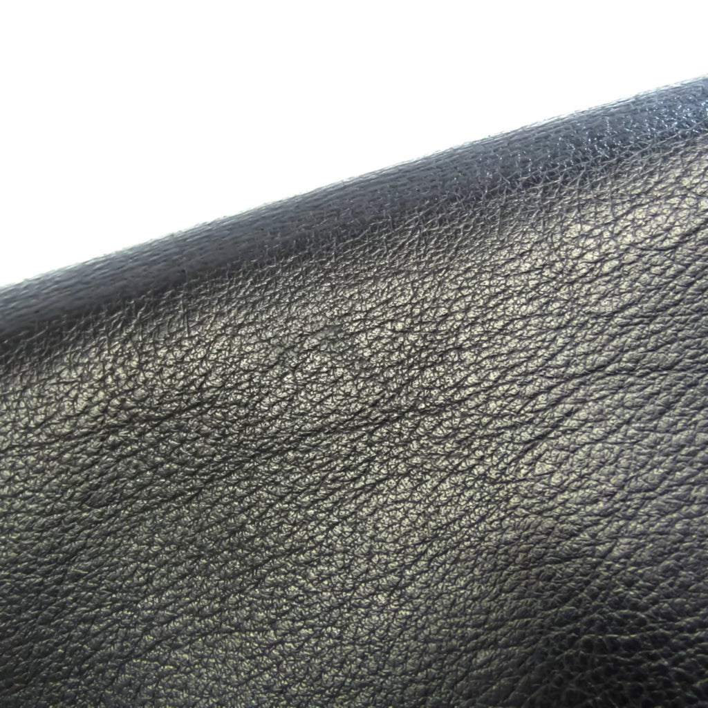 Pre-Owned Black Leather Long Wallet Y9831