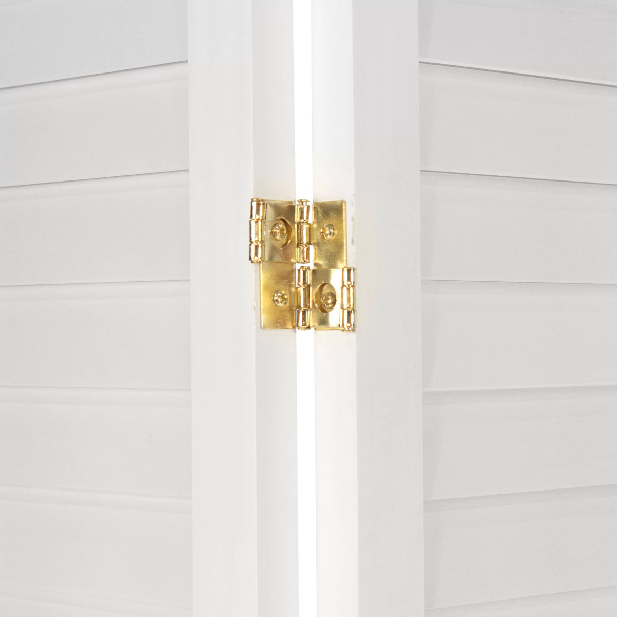 6 ft. Tall Wooden Louvered Room Divider White - 4 Panel C1333