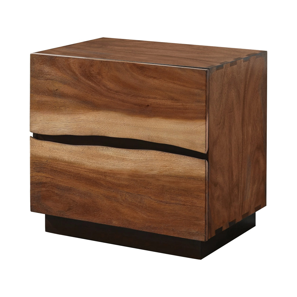 Smokey Walnut and Coffee Bean 2-drawer Nightstand Y801269