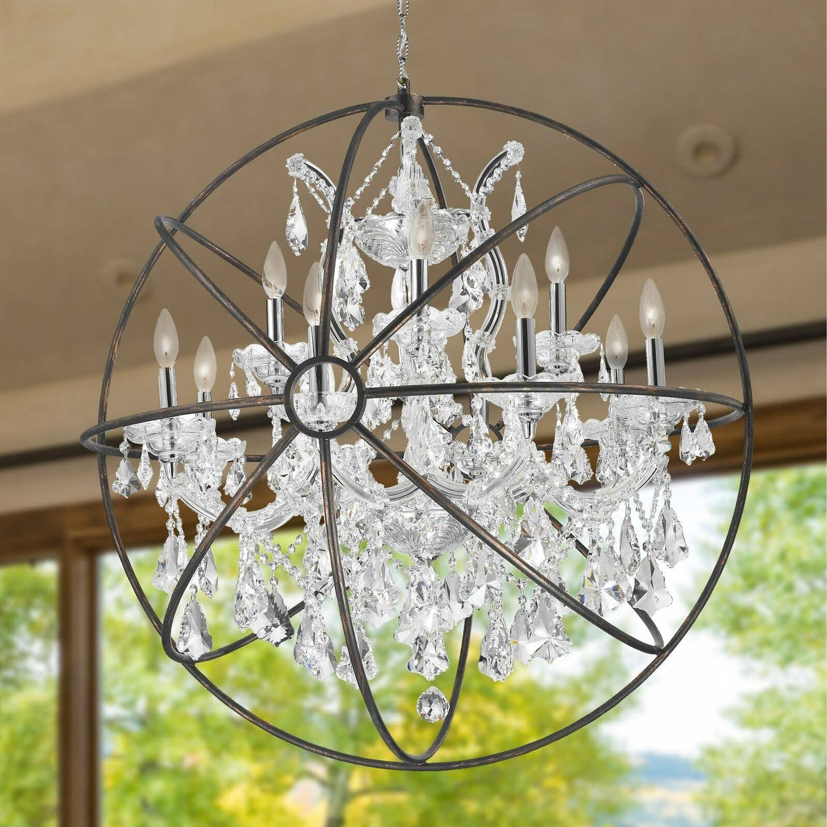 13-Light 33 inch Dark Bronze Crystal Clear S48533
