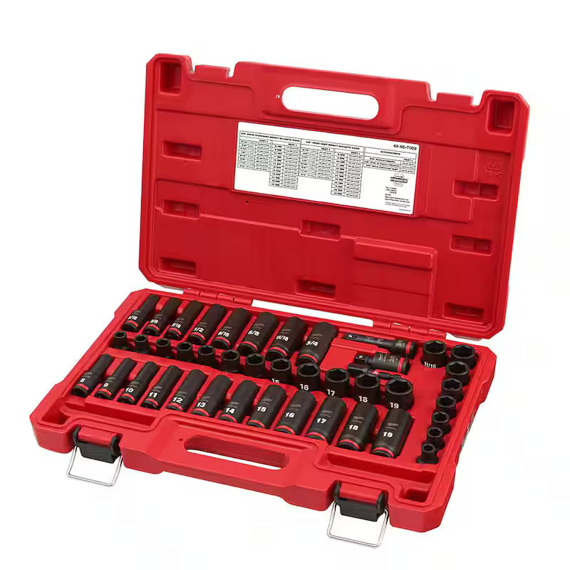 3/8 in. Drive SAE and Metric 6 Point Impact Socket Set (86-Piece) L8618
