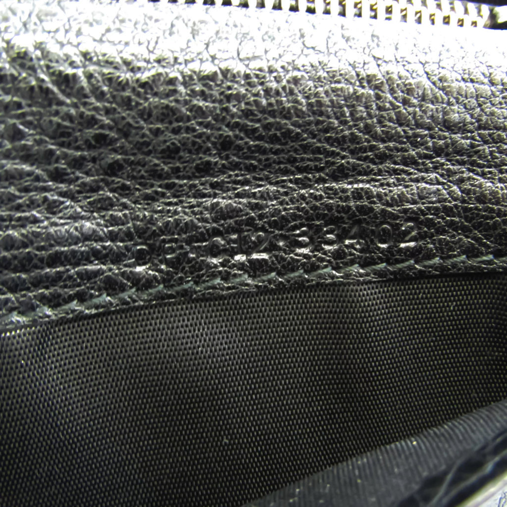 Pre-Owned Black Leather Long Wallet Y9831
