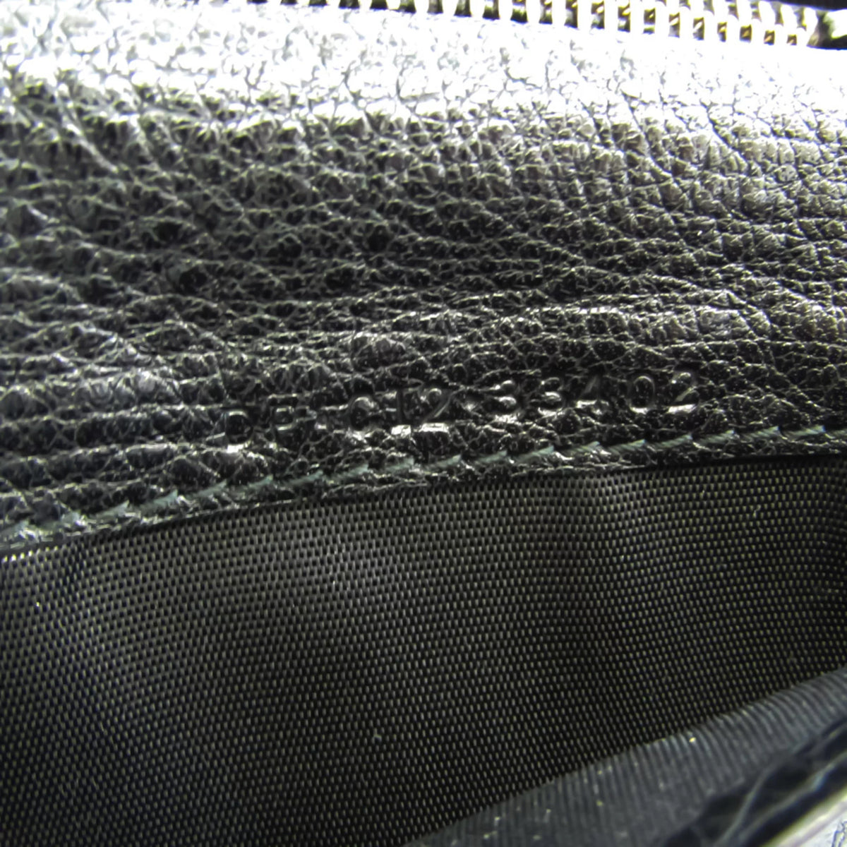 Pre-Owned Black Leather Long Wallet Y9831