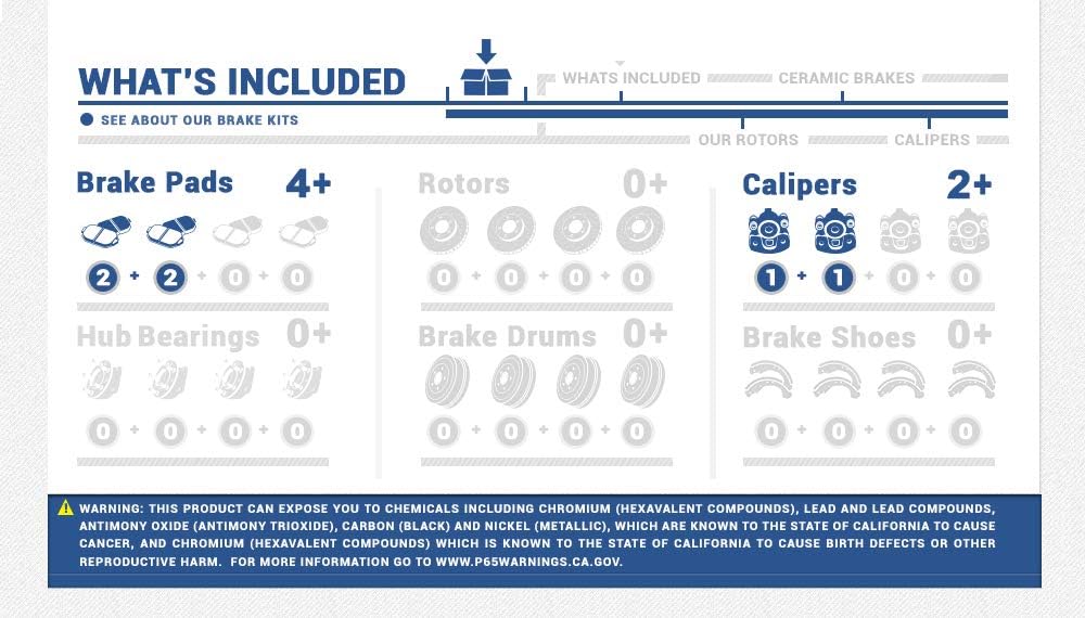 Front Loaded OE Caliper Assembly Set + Ceramic Brake Pads F47455