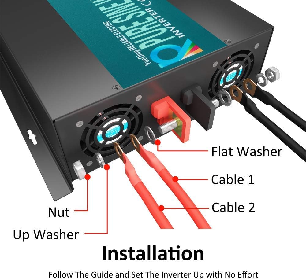 12Vdc to 120Vac 4000W Pure Sine Wave Power Inverter B28616