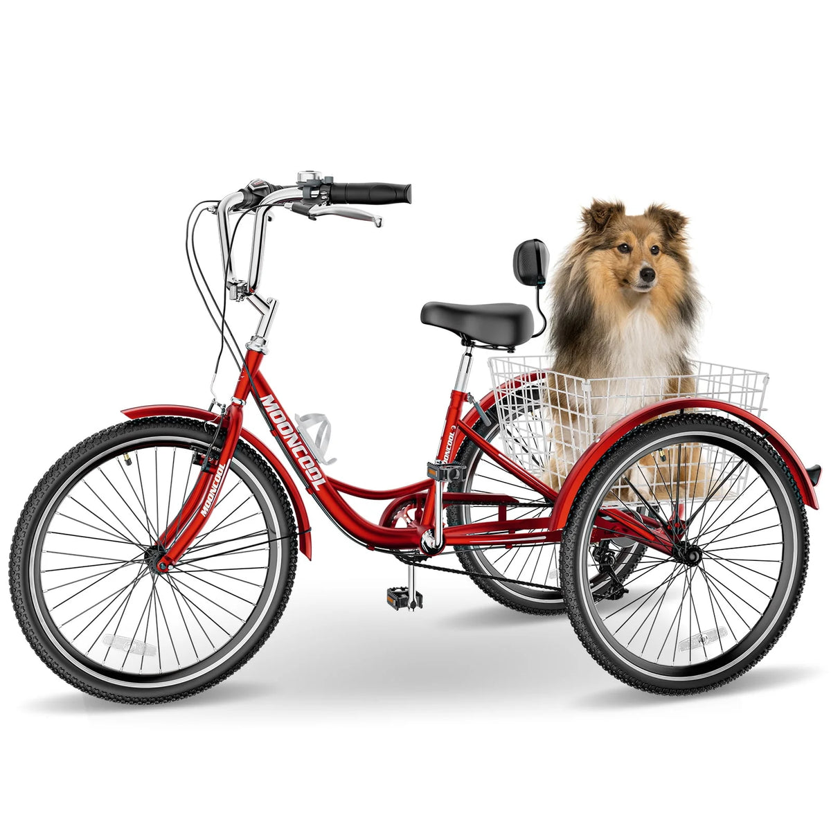 24 Adult Folding 7 Speed Tricycle with Cargo Basket, Black M71030