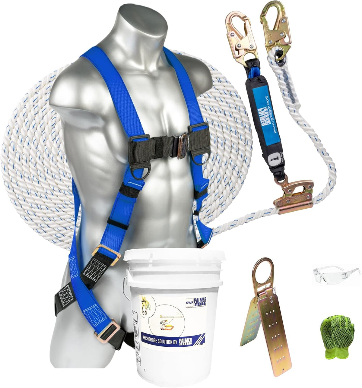Full-Body Harness 50' Vertical Rope & Anchor Set A579993
