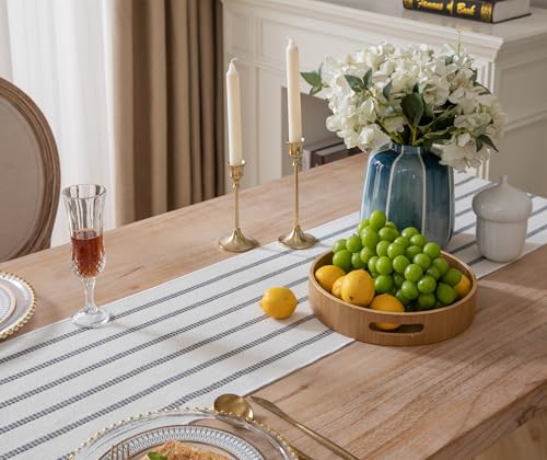 Cotton and Linen Woven Table Runner with Tassels I7755