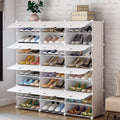 12 Cubes Stackable Shoe Storage Cabinet 8 Tiers White K32778