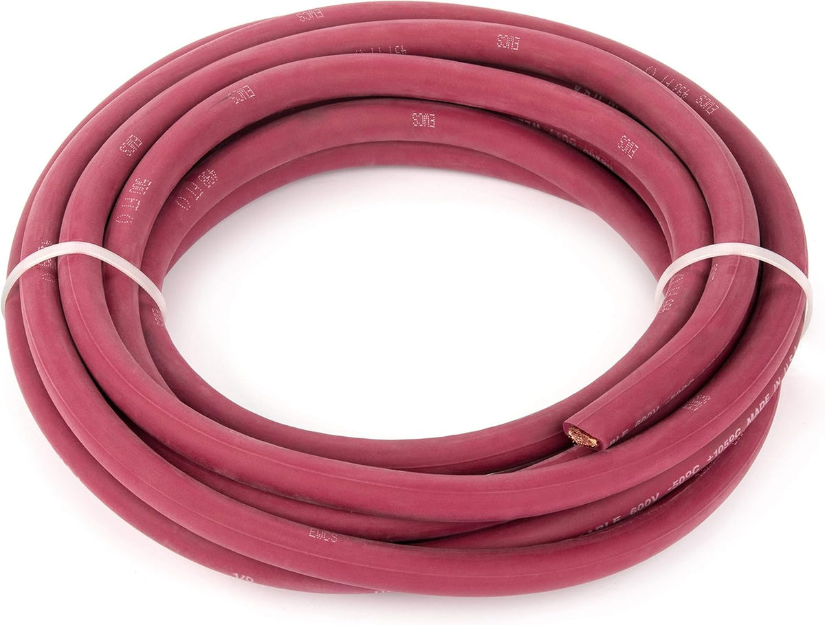 1/0 Gauge Welding Cable 600 Volt Red 10 Feet E7521
