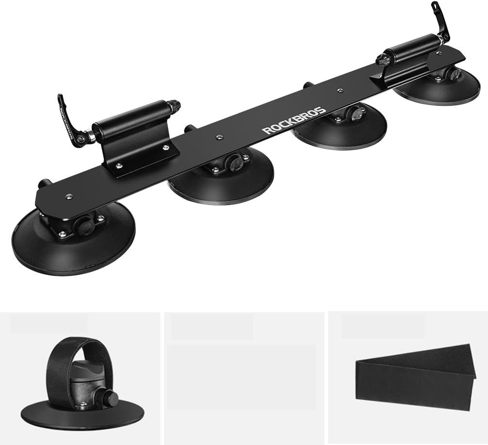 Suction Cup Bike Rack for Car Roof Top Aluminium Alloy Bike Carrier 2 Bikes N17216