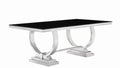 Rectangular Dining Table Chrome and Black L591605