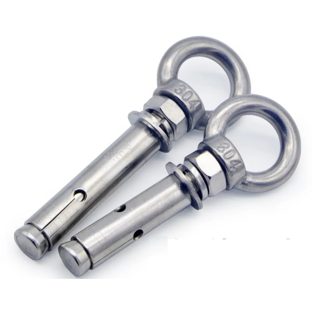 304 Stainless Steel M6x80mm 4pcs Eye Bolt G27054