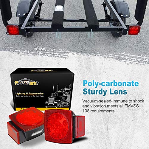 12V Submersible Red White LED Trailer Light X37068