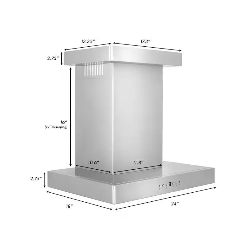 24 in. 400 CFM Convertible Wall Mount Range Hood in Stainless Steel M440831