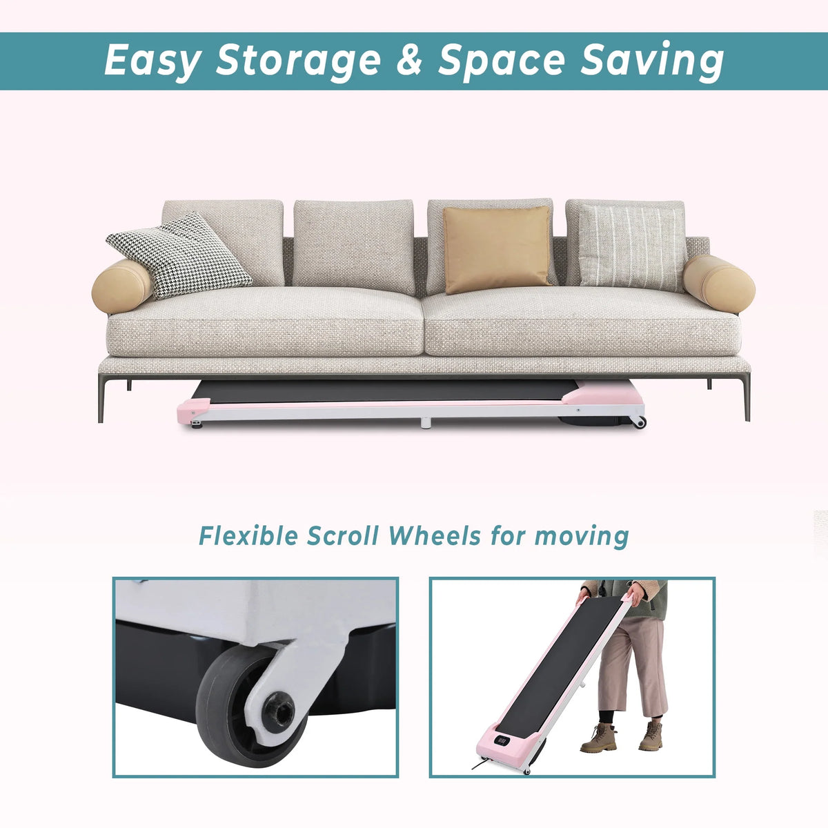 Portable Under Desk Walking Pad Treadmill with LED Display G4484