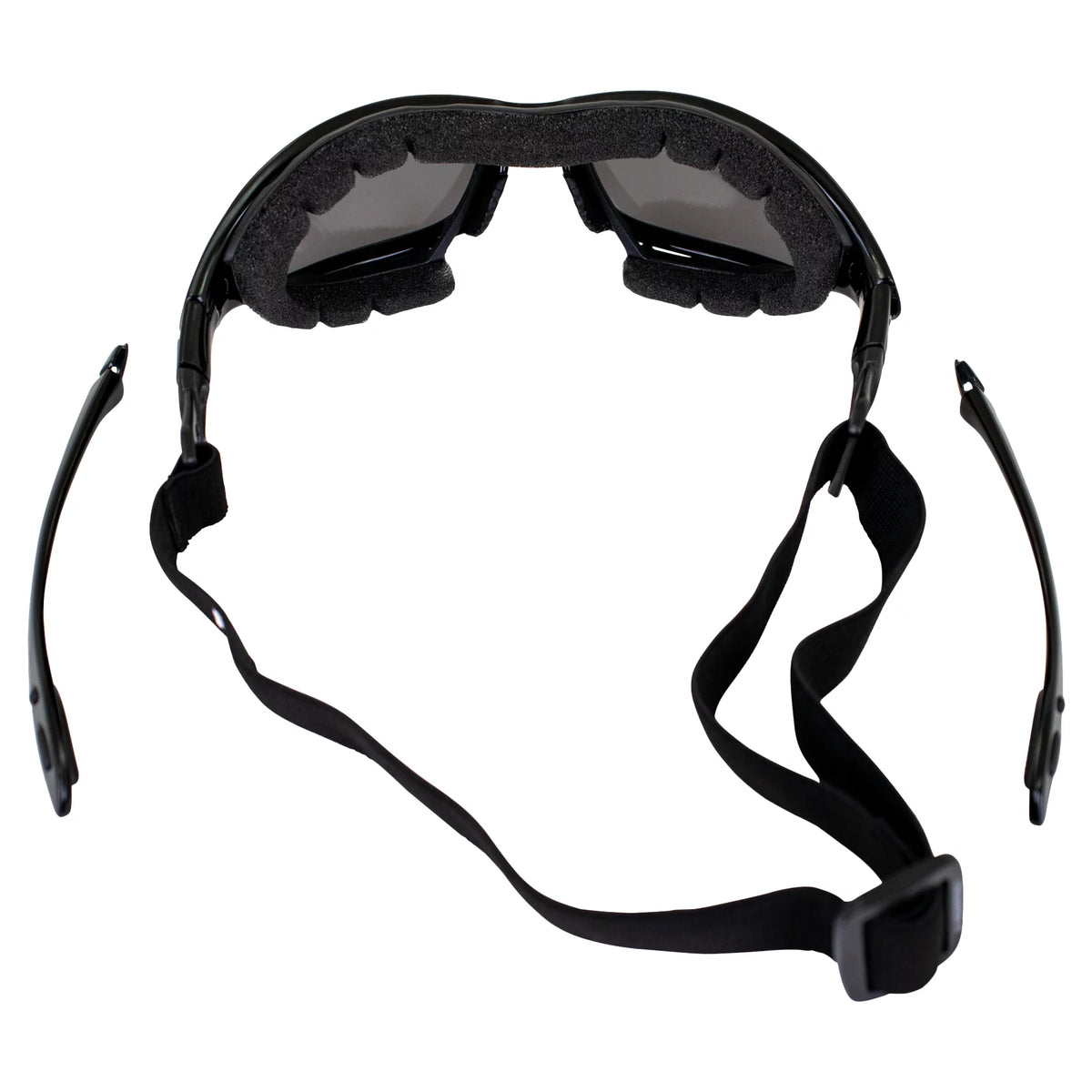 2 Pairs Padded Motorcycle Glasses Convertible to Goggles Shatterproof UV400 Black P4701