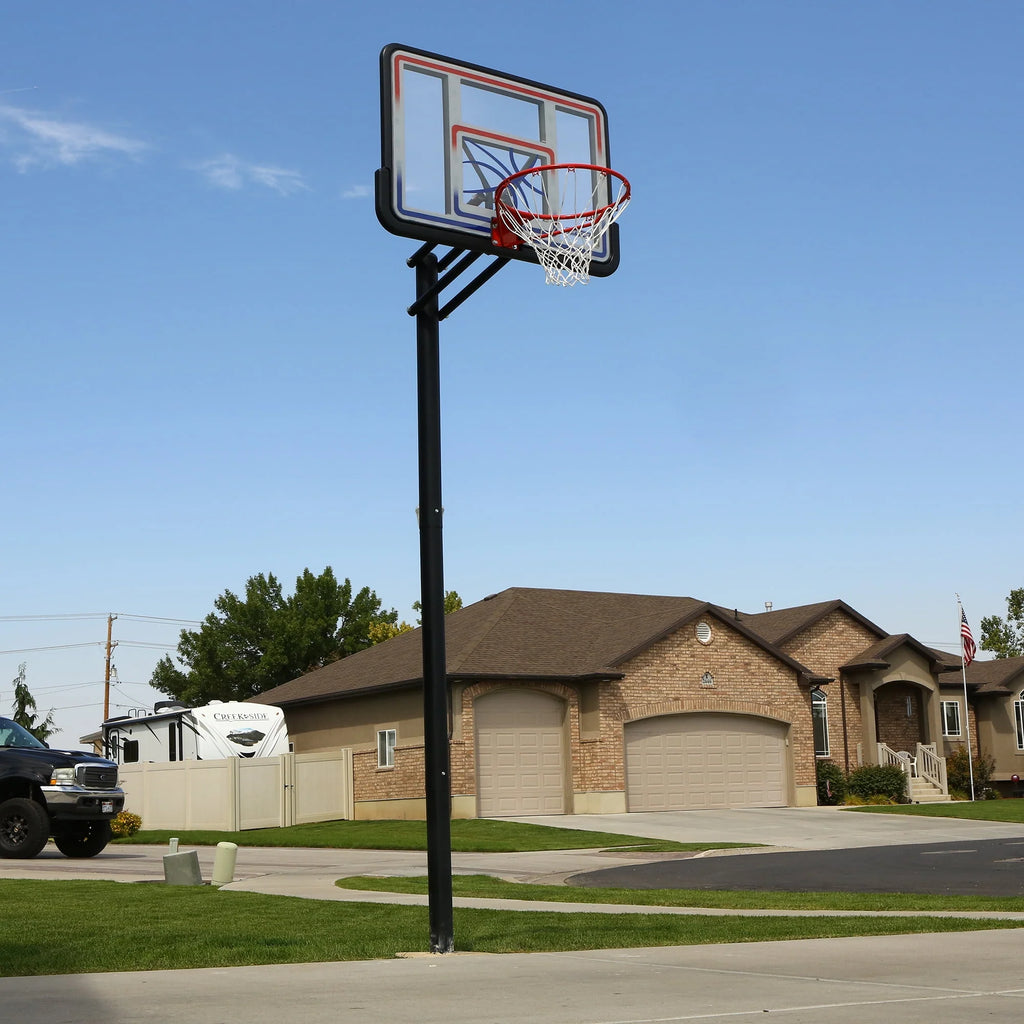 Adjustable Inground Basketball Hoop 44 inch Polycarbonate D42578
