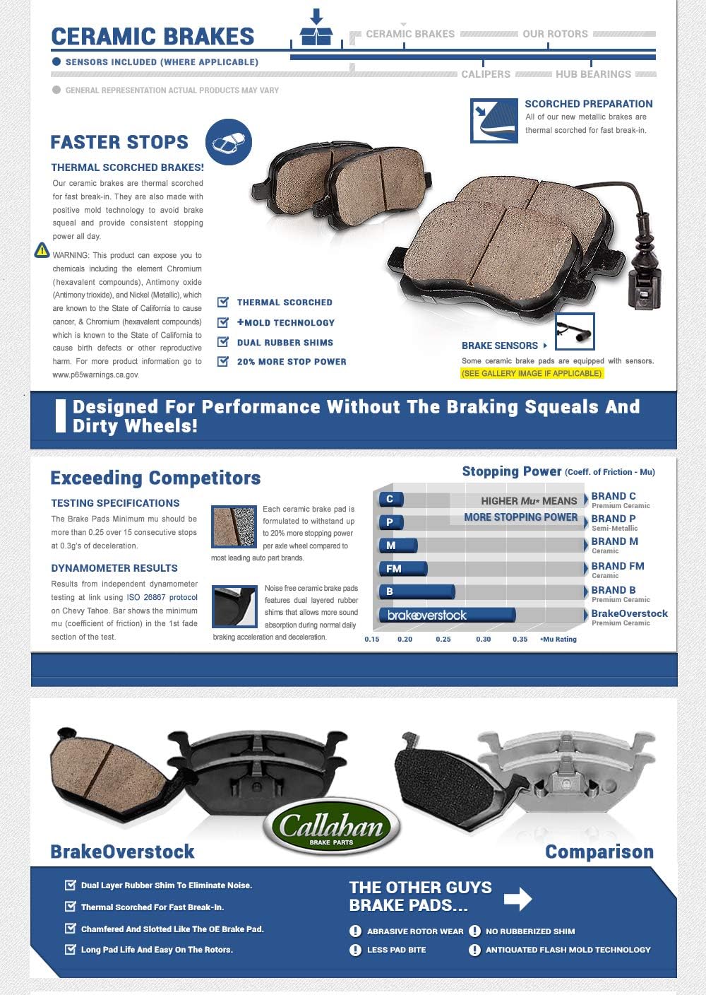Front Loaded OE Caliper Assembly Set + Ceramic Brake Pads F47455