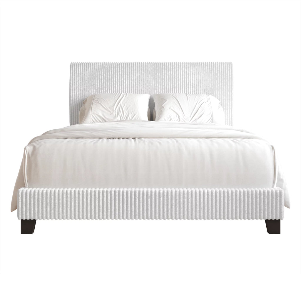Black Velvet Upholstered Full Bed W7338