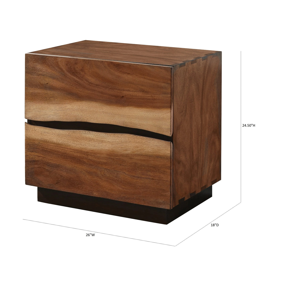 Smokey Walnut and Coffee Bean 2-drawer Nightstand Y801269