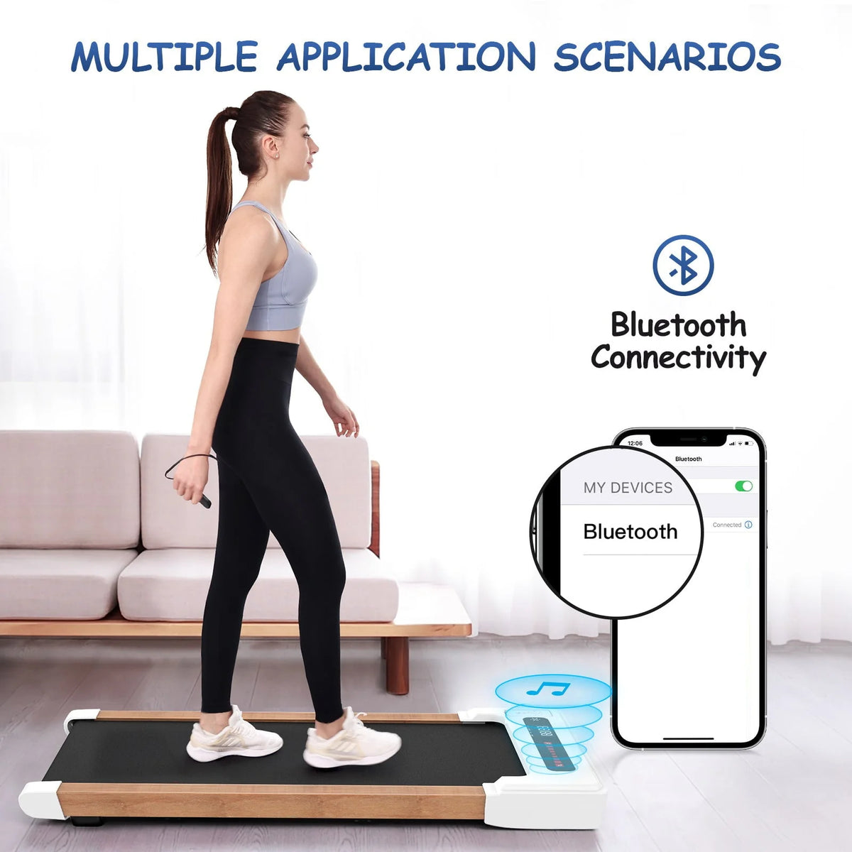 Portable Mini Treadmill 265 lbs Capacity with Remote Control U9575