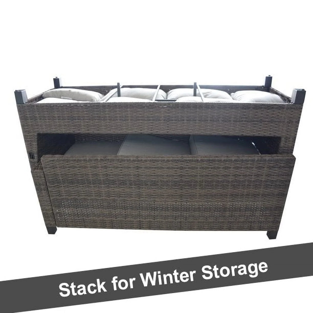 5-Piece Outdoor Wicker Dining Sectional Set J508990