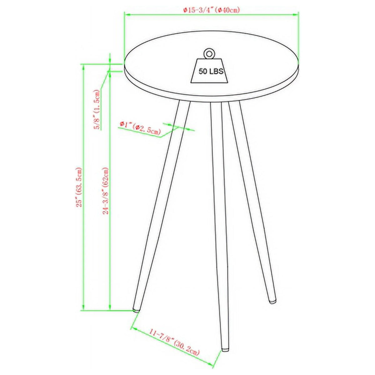 16" 3-Leg Wood Side Table T856