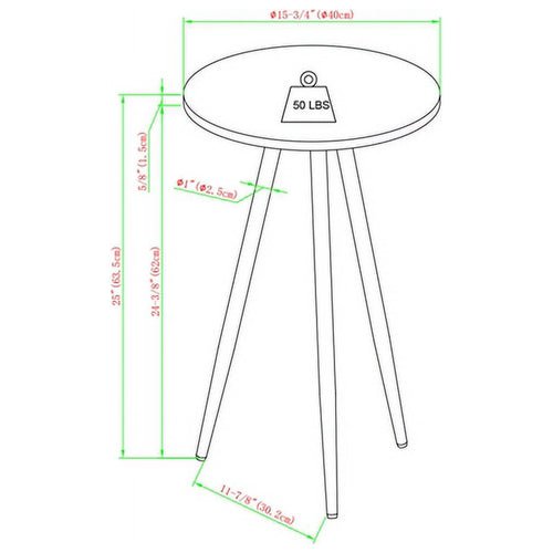 16" 3-Leg Wood Side Table T856