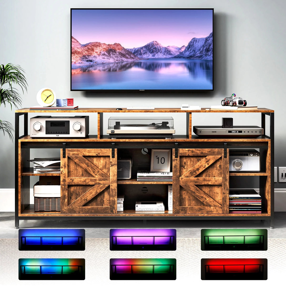 RGB Entertainment Center with Sliding Barn Door I941110