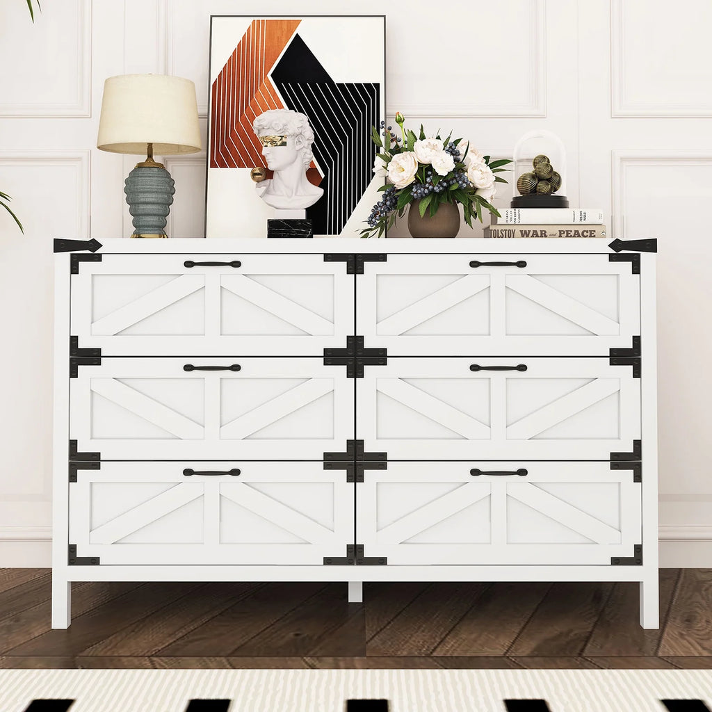 White 6 Drawer Dresser H905353