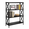 3 Shelf Black Wood Bookcase Y365