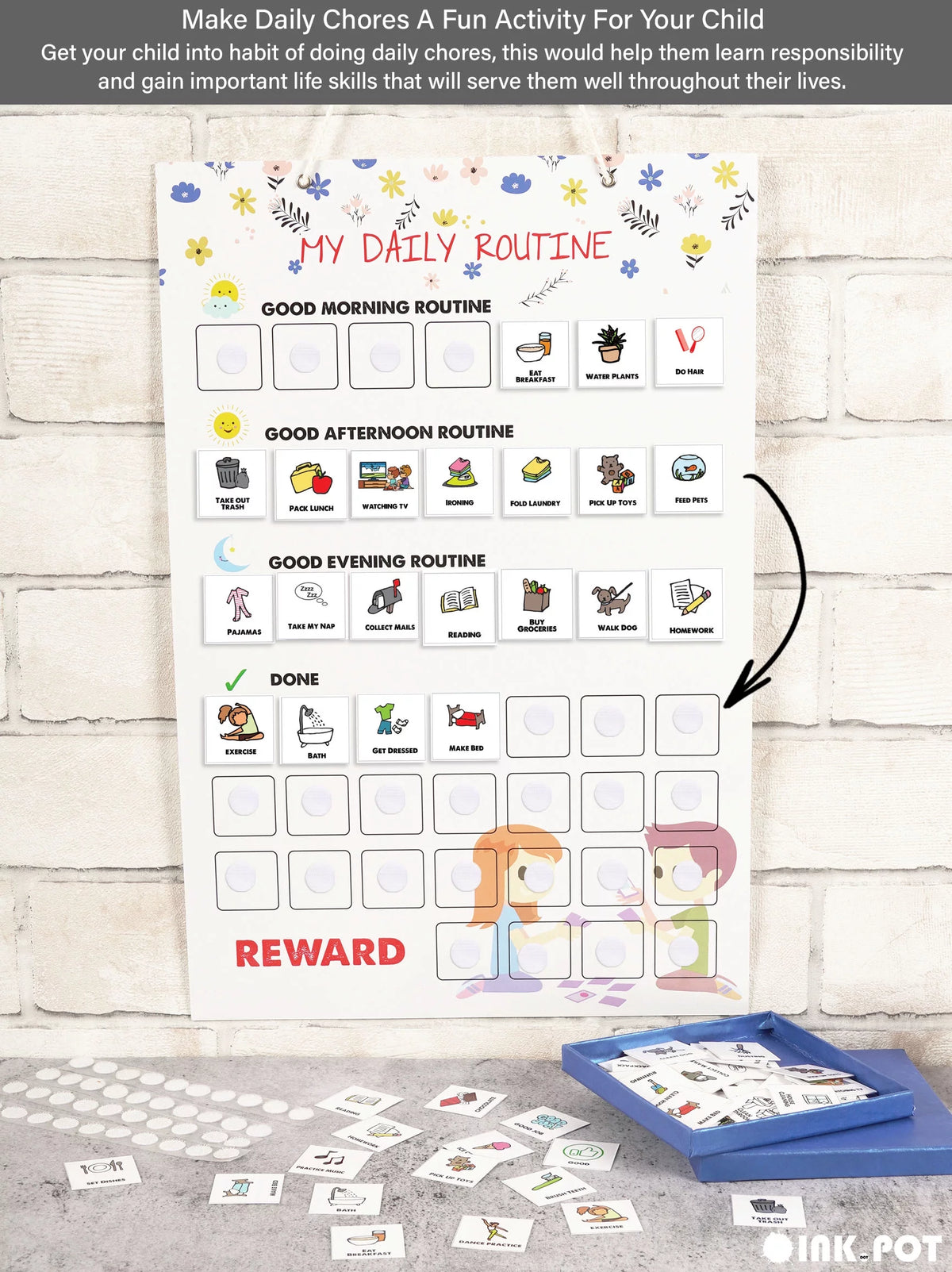 Kids Daily Responsibility Checklist Chore Chart W92478