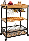 Bamboo Kitchen Cart with Mesh Shelves X581