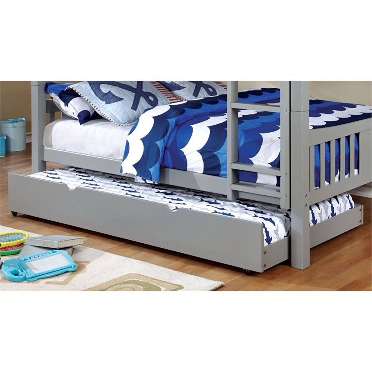 Gray Wood Twin Trundle Q58831
