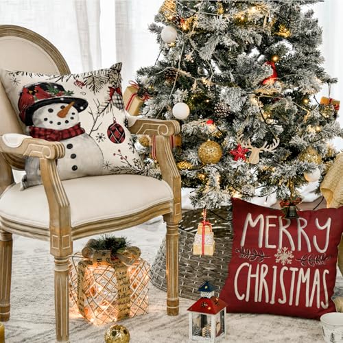 Christmas Throw Pillow Covers, 18 x 18 Inch, Set of 4 Z19528
