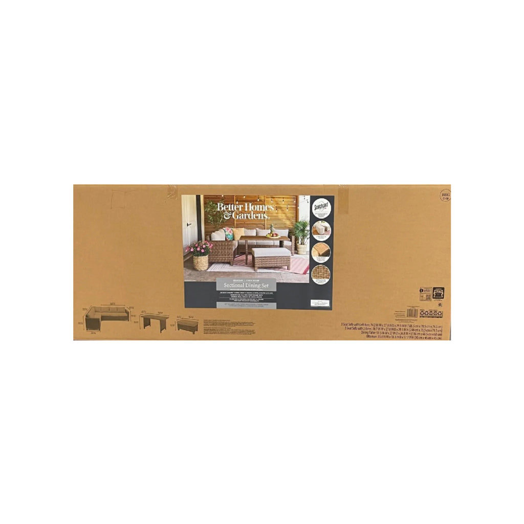 5-Piece Outdoor Wicker Dining Sectional Set J508990
