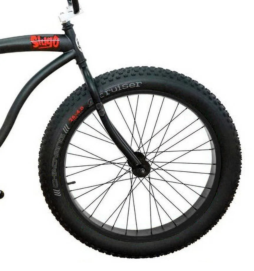 26 Beach Cruiser Coaster Brake Single Speed Matt Black O7605