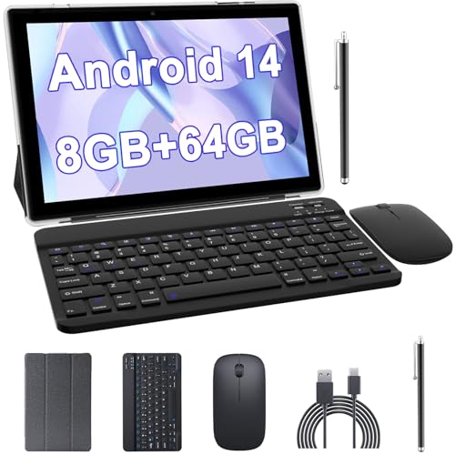 10 inch 2 in 1 Tablet with Keyboard Case Mouse Stylus I3761