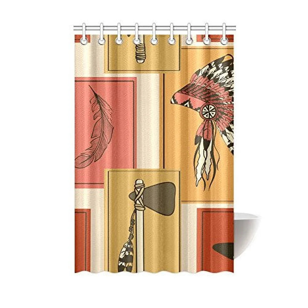 Polyester Fabric Bathroom Shower Curtain 48x72 inch U346933