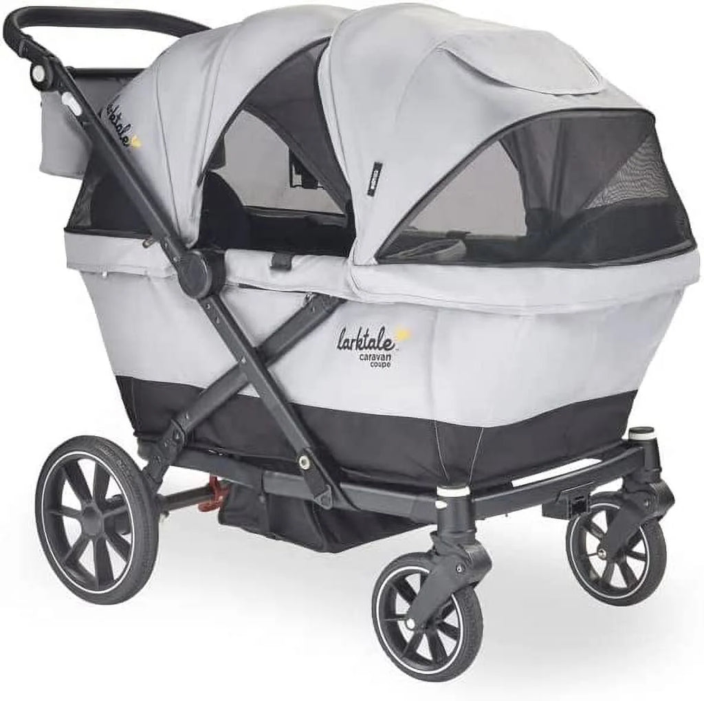 Compact 2-Seater Stroller Wagon with Adjustable Canopies W9671
