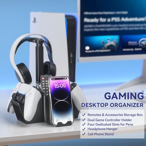 Controller Holder with Headphone Stand and Phone Holder D778
